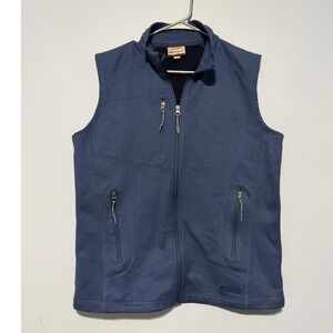 Double Diamond‎ Men's Medium Softshell Fleece Lined Full Zip Vest Navy Blue